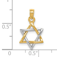 10K Two-tone Polished Star of David Pendant-10K5711