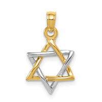 10K Two-tone Polished Star of David Pendant-10K5711