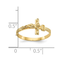 10K Gold Polished Jesus Band Ring-10K5725