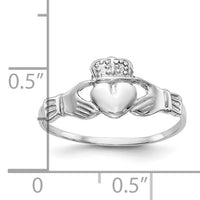 10k White Gold Polished Claddagh Ring-10K573