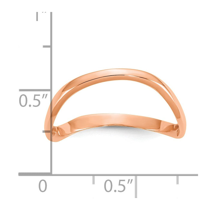 10K Rose Gold Wave Fashion Thumb Ring-10K5785