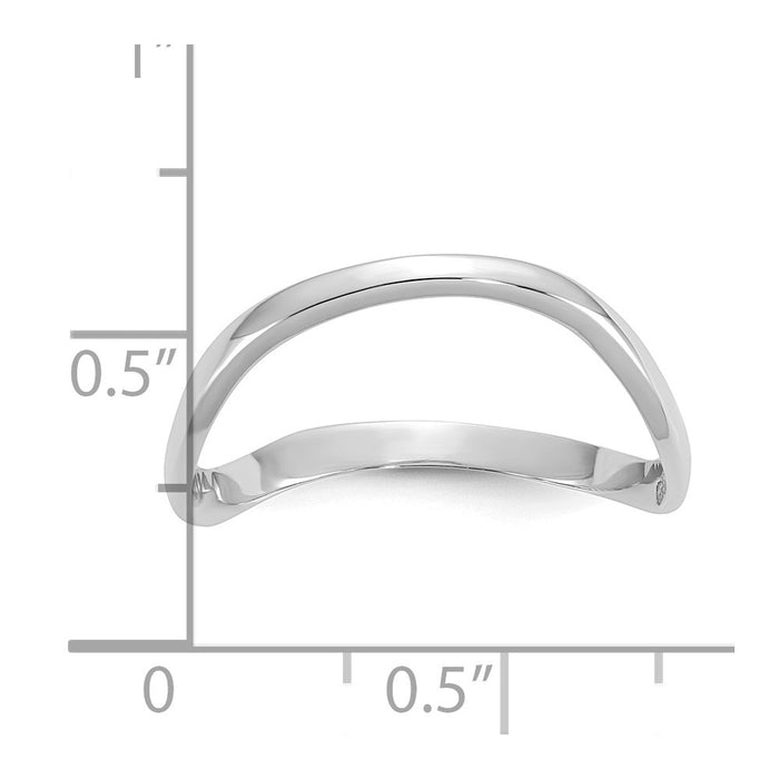 10K White Gold Polished Wave Fashion Thumb Ring-10K5786