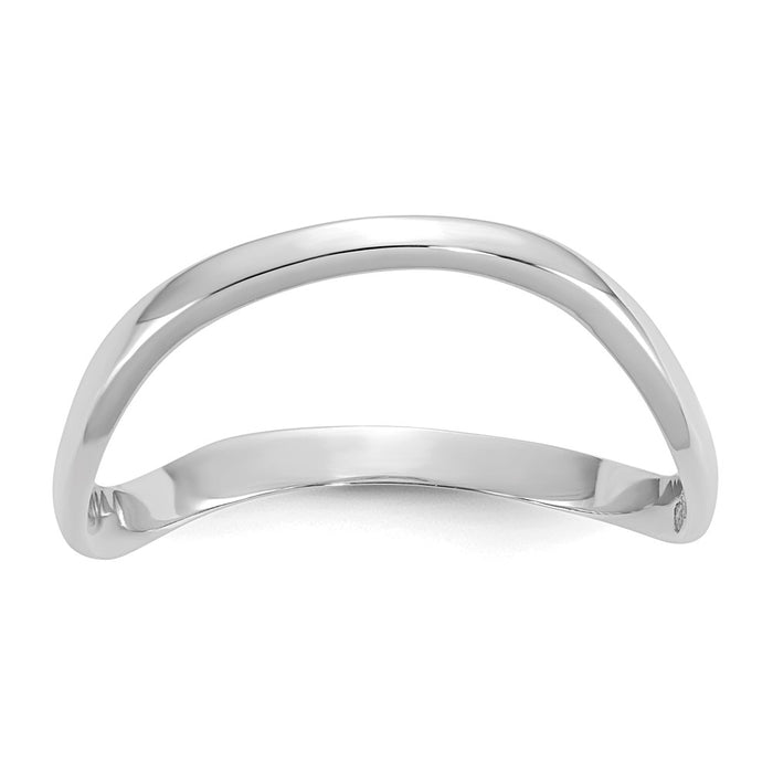 10K White Gold Polished Wave Fashion Thumb Ring-10K5786