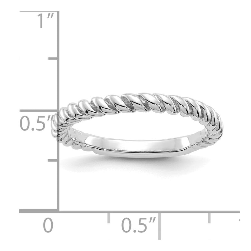 10K White Gold Polished Twisted Band-10K590