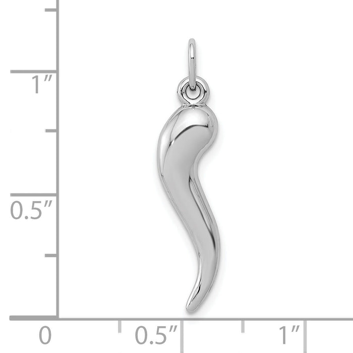 10k White Gold Italian Horn Charm-10K5927