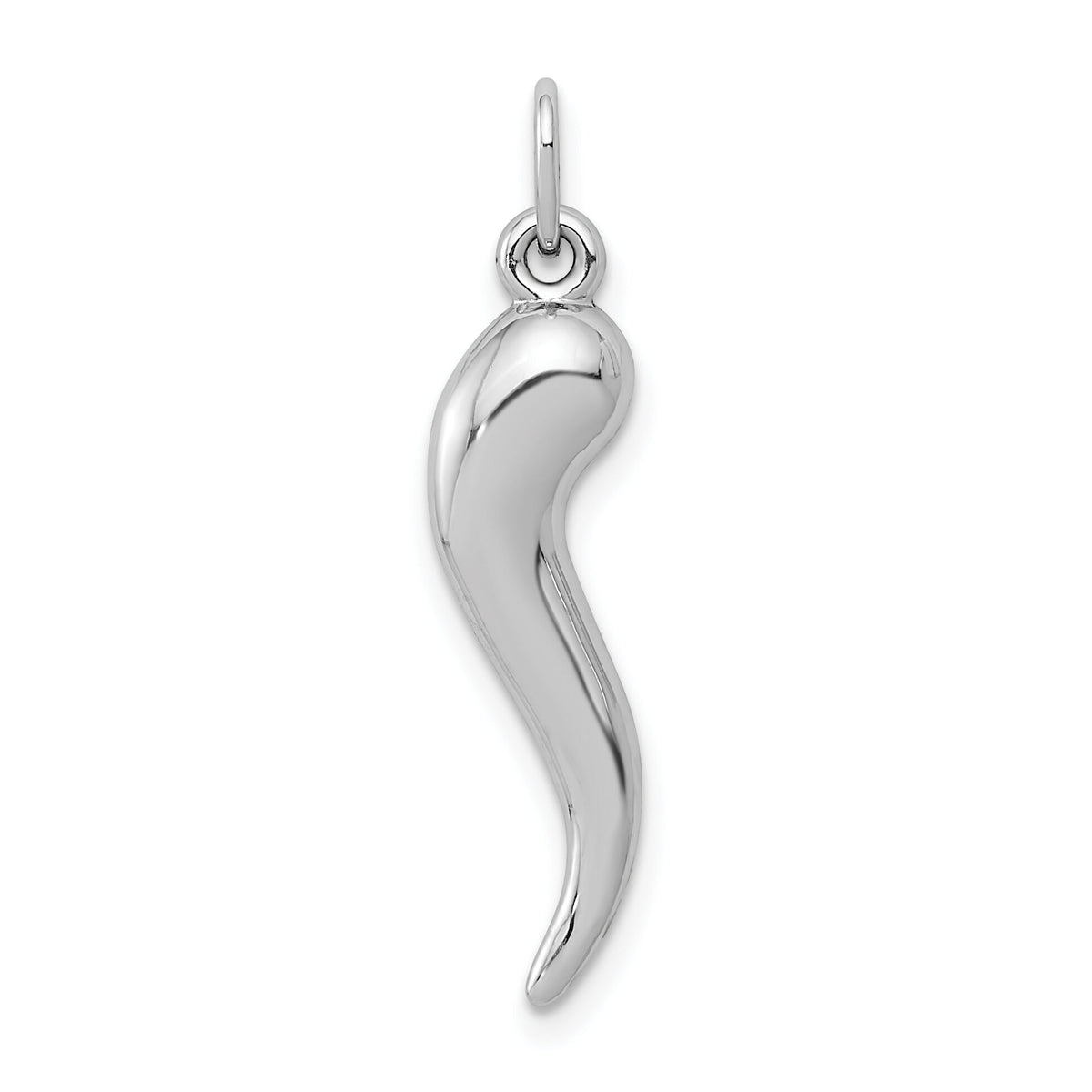10k White Gold Italian Horn Charm-10K5927