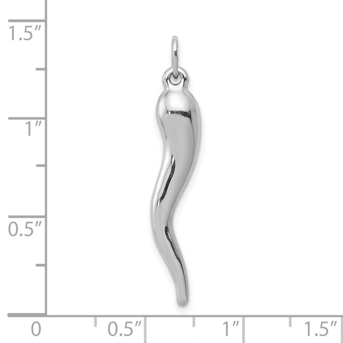 10k White Gold Italian Horn Charm-10K5928