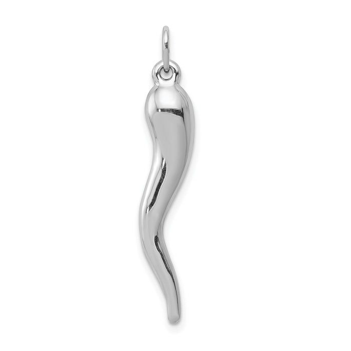 10k White Gold Italian Horn Charm-10K5928
