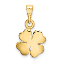 10k Gold Polished & Textured Four Leaf Clover Pendant-10K5930
