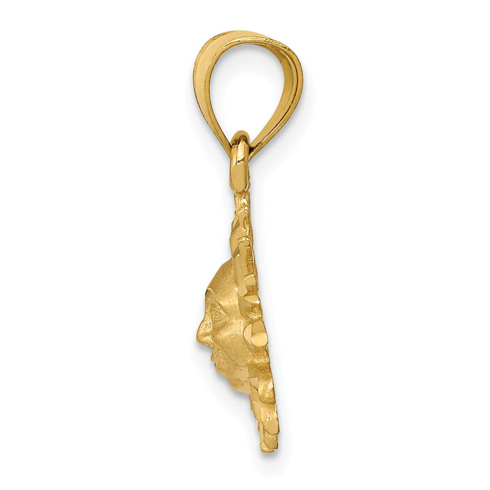 10k Satin Diamond-cut Sun Pendant-10K5967