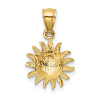10k Satin Diamond-cut Sun Pendant-10K5967
