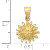 10k Satin Diamond-cut Sun Pendant-10K5967