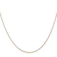 10K Rose Gold .5mm Carded Cable Rope Chain-10K5RR-16