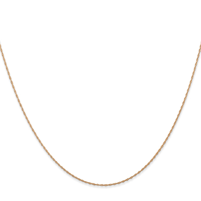 10K Rose Gold .5mm Carded Cable Rope Chain-10K5RR-16