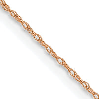 10K Rose Gold .5mm Carded Cable Rope Chain-10K5RR-16