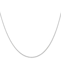 10k White Gold .5mm Carded Cable Rope Chain-10K5RW-20