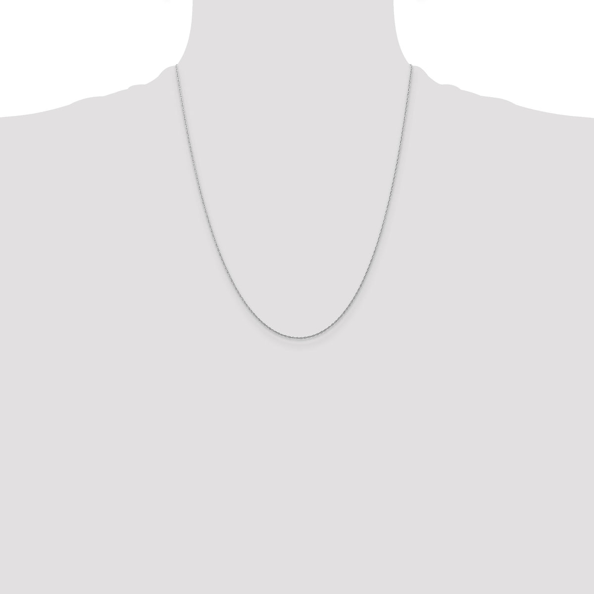 10k White Gold .5mm Carded Cable Rope Chain-10K5RW-22