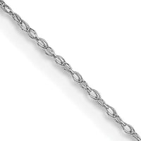 10k White Gold .5mm Carded Cable Rope Chain-10K5RW-18