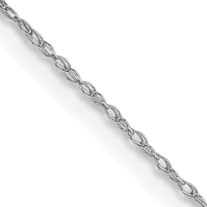 10k White Gold .5mm Carded Cable Rope Chain-10K5RW-20