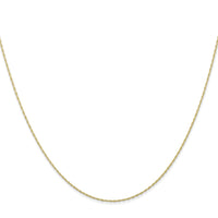 10k .5mm Carded Cable Rope Chain-10K5RY-22