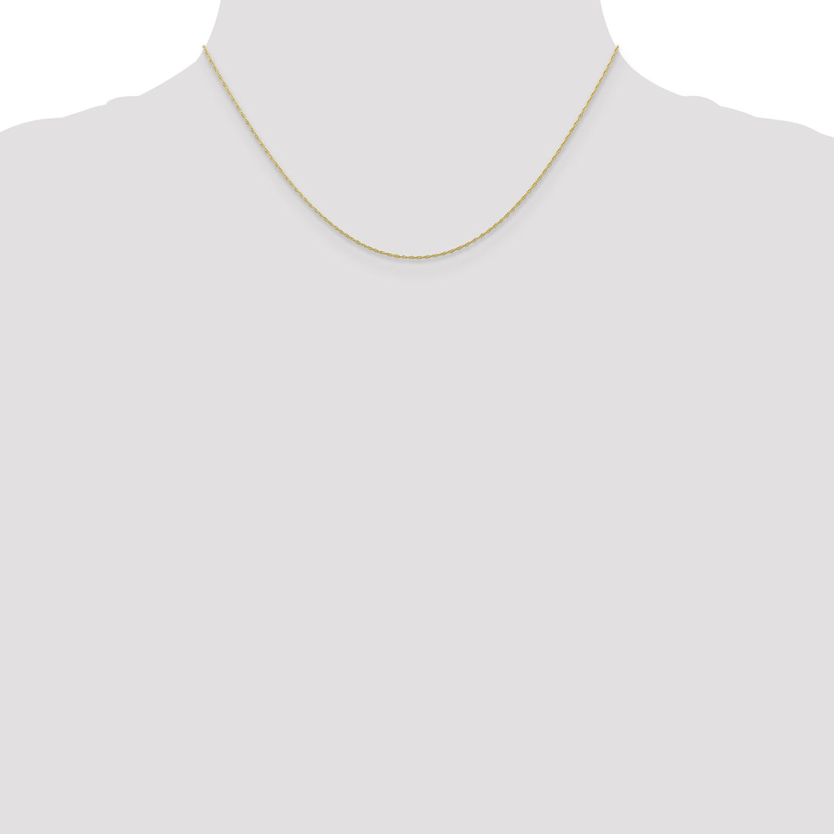 10k .5mm Carded Cable Rope Chain-10K5RY-16