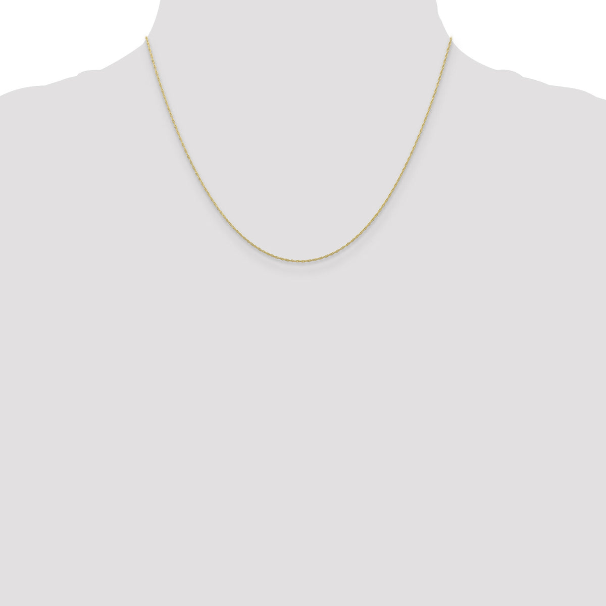 10k .5mm Carded Cable Rope Chain-10K5RY-18