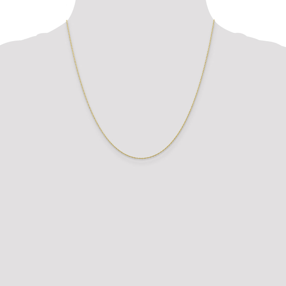 10k .5mm Carded Cable Rope Chain-10K5RY-20