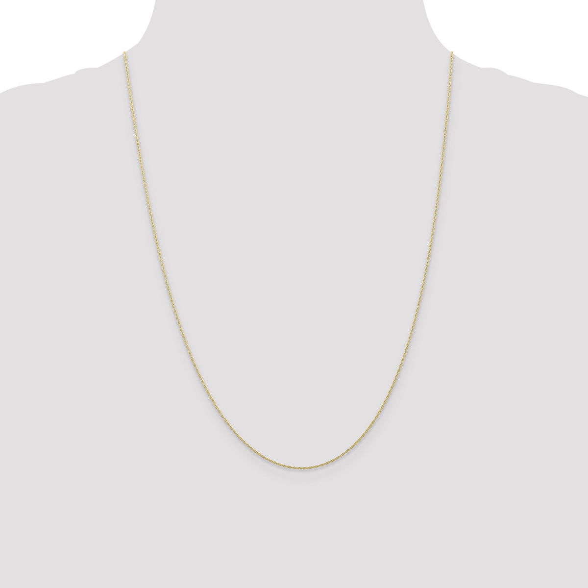 10k .5mm Carded Cable Rope Chain-10K5RY-24