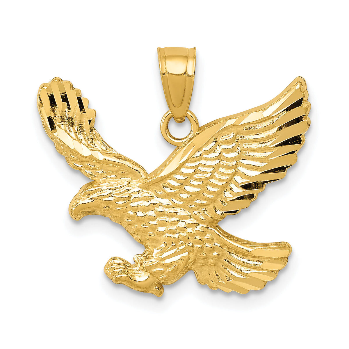 10k Diamond-cut Eagle Pendant-10K6000