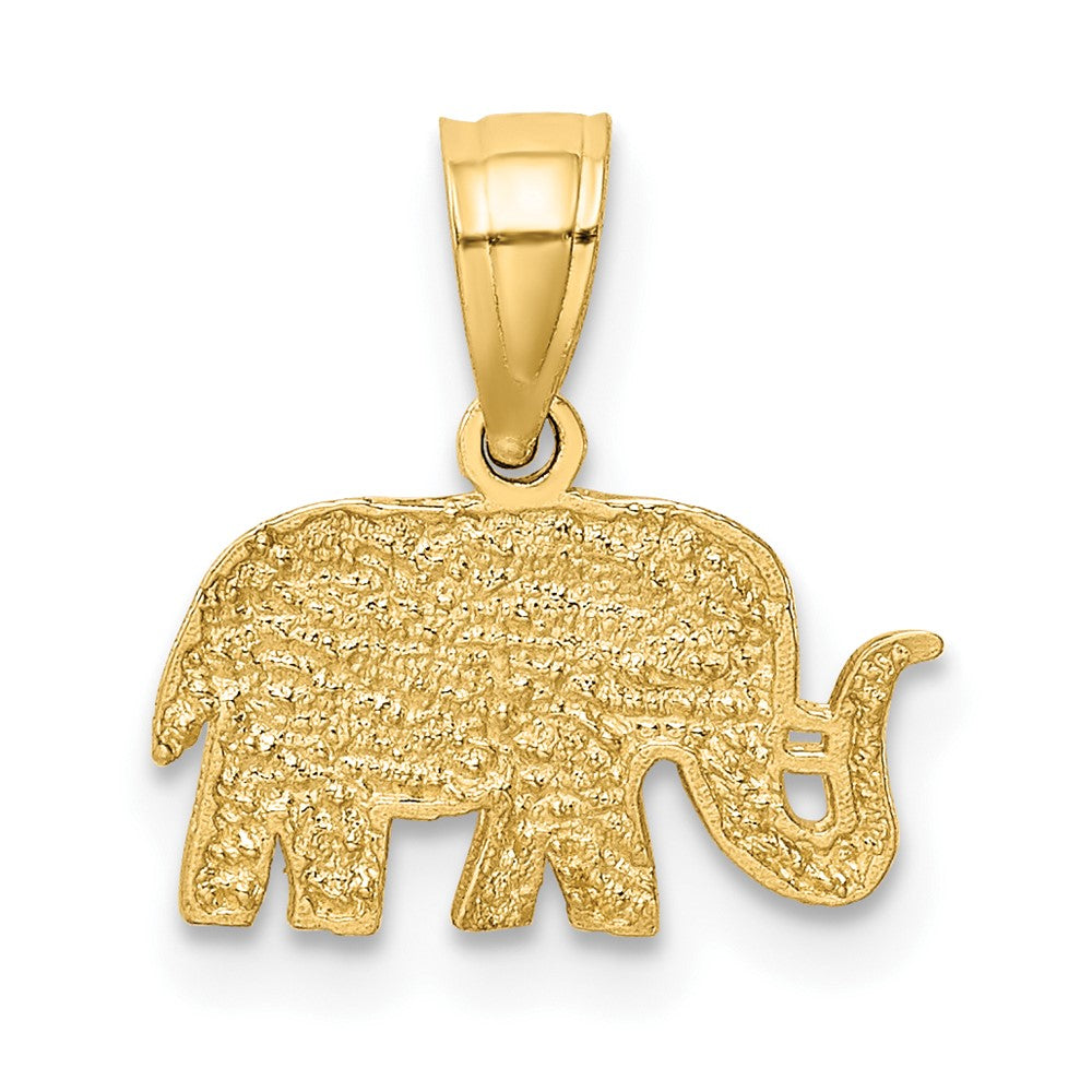 10k Polished Elephant Pendant-10K6014