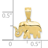 10k Polished Elephant Pendant-10K6014