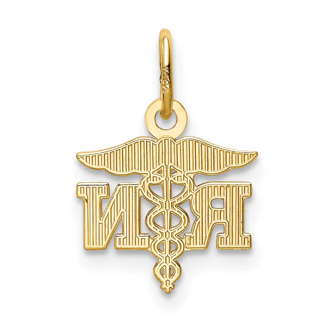 10k Diamond-cut Polished RN Nurse Pendant-10K6117