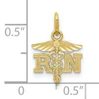10k Diamond-cut Polished RN Nurse Pendant-10K6117