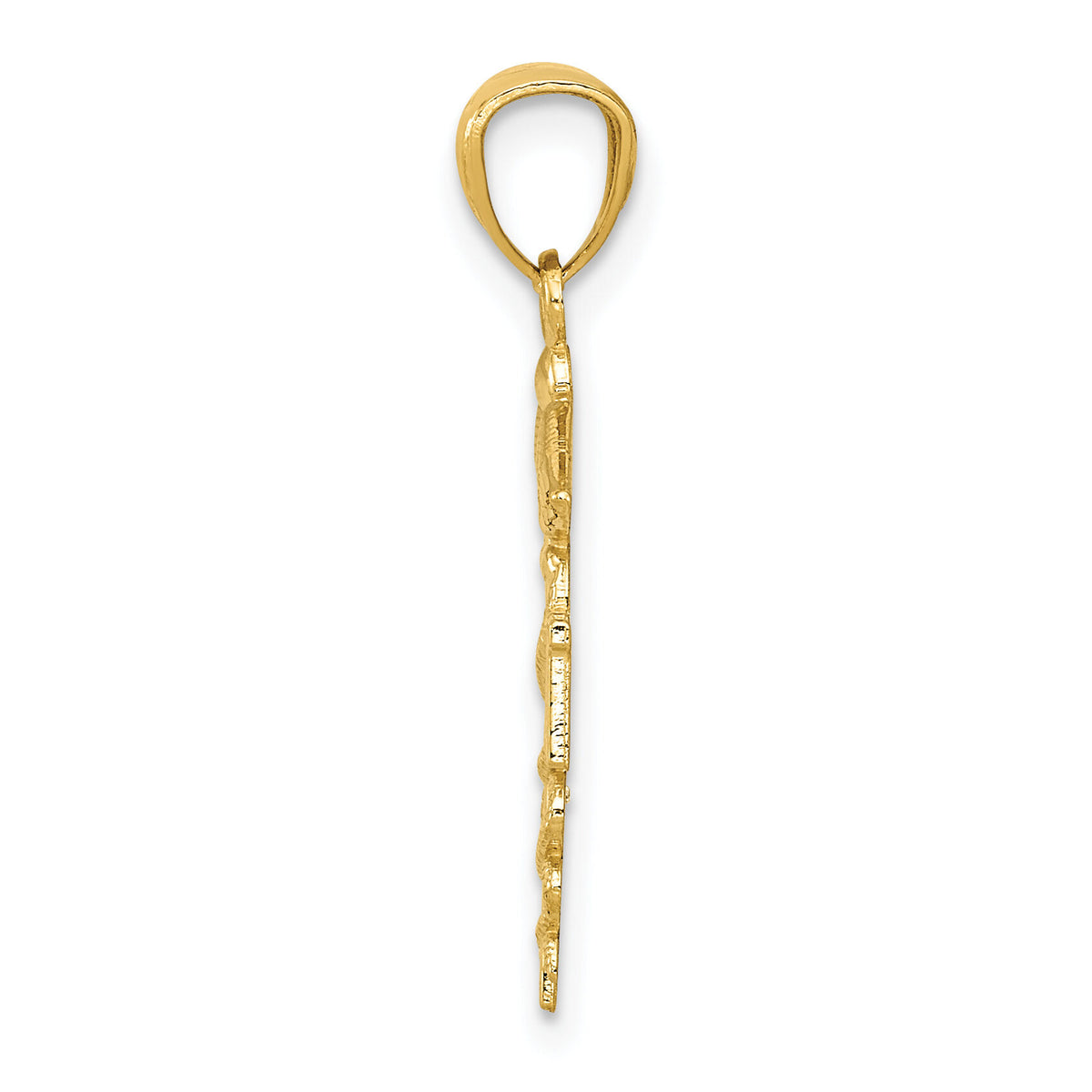 10k Diamond-cut Polished RN Nurse Pendant-10K6119