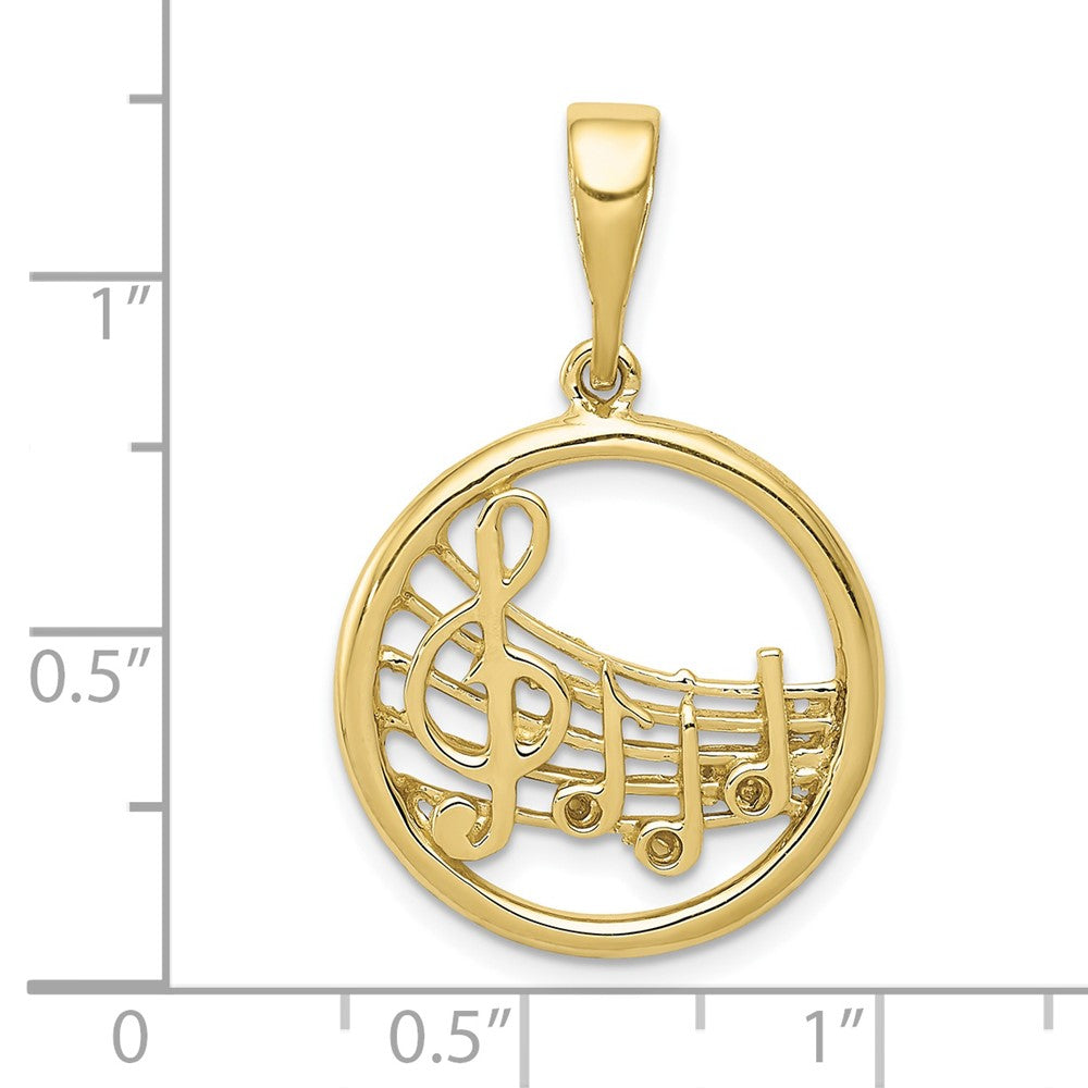 10k Gold Polished Musical Notes Pendant-10K6136