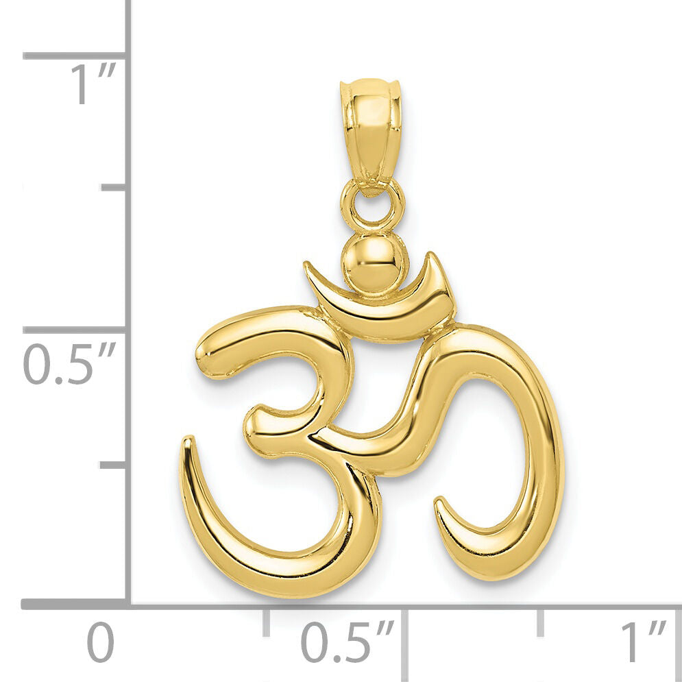10k Polished Om Symbol Pendant-10K6148