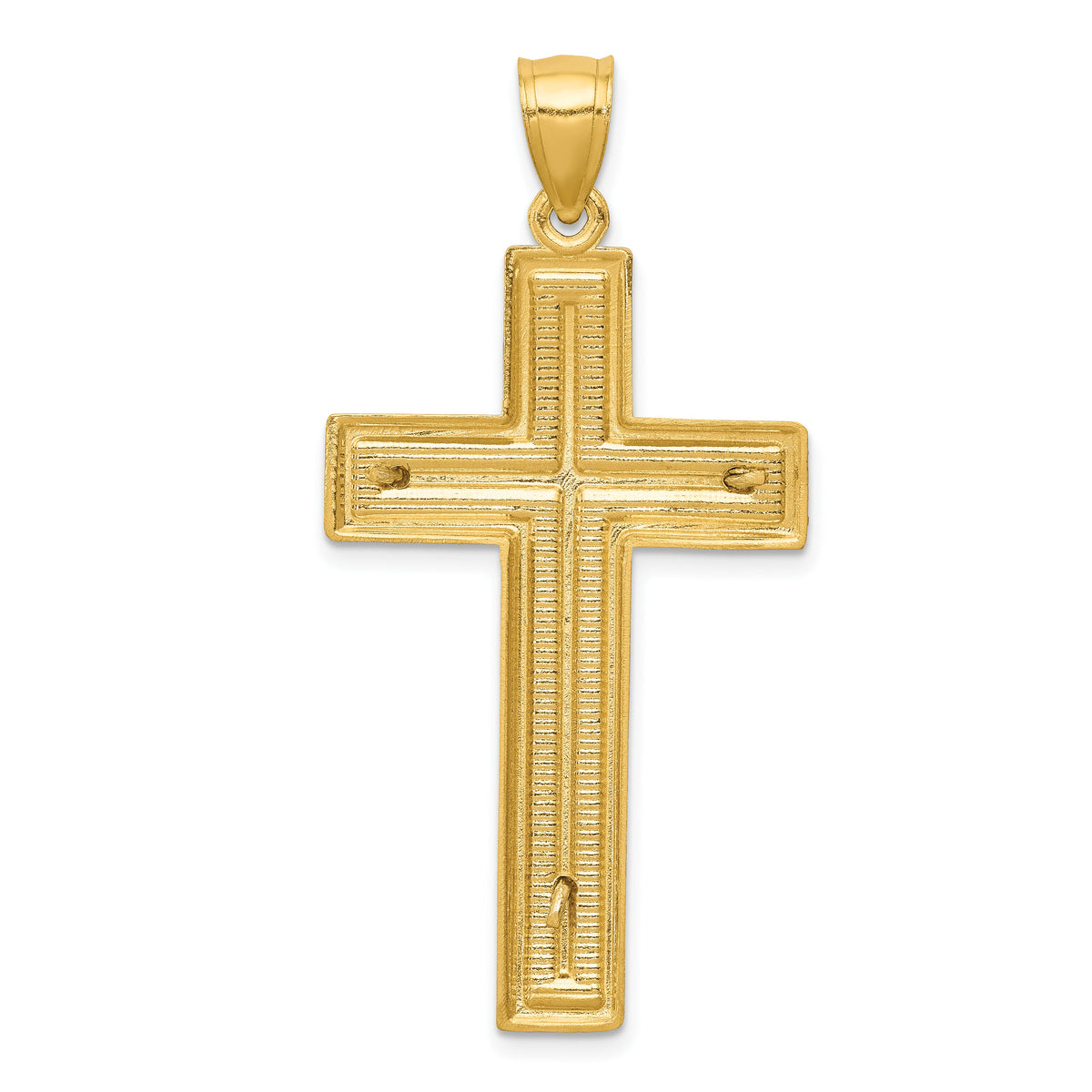 10k Two-tone Diamond-cut Latin Crucifix Pendant-10K6314