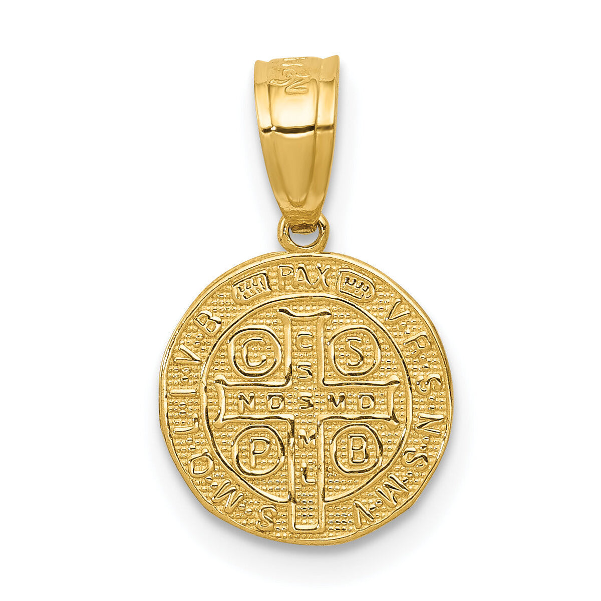 10k San Benito 2 Sided Round Small Pendant-10K6353