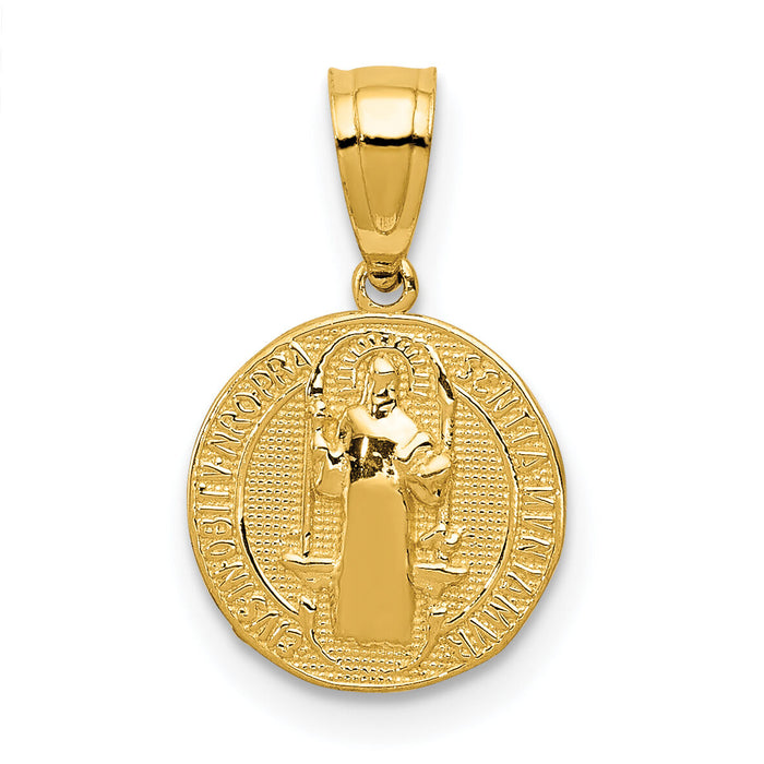 10k San Benito 2 Sided Round Small Pendant-10K6353