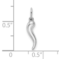 10k White Gold Hollow Italian Horn Pendant-10K6387