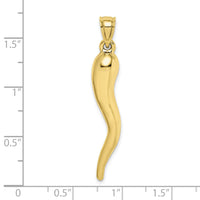 10k Hollow Italian Horn Pendant-10K6388