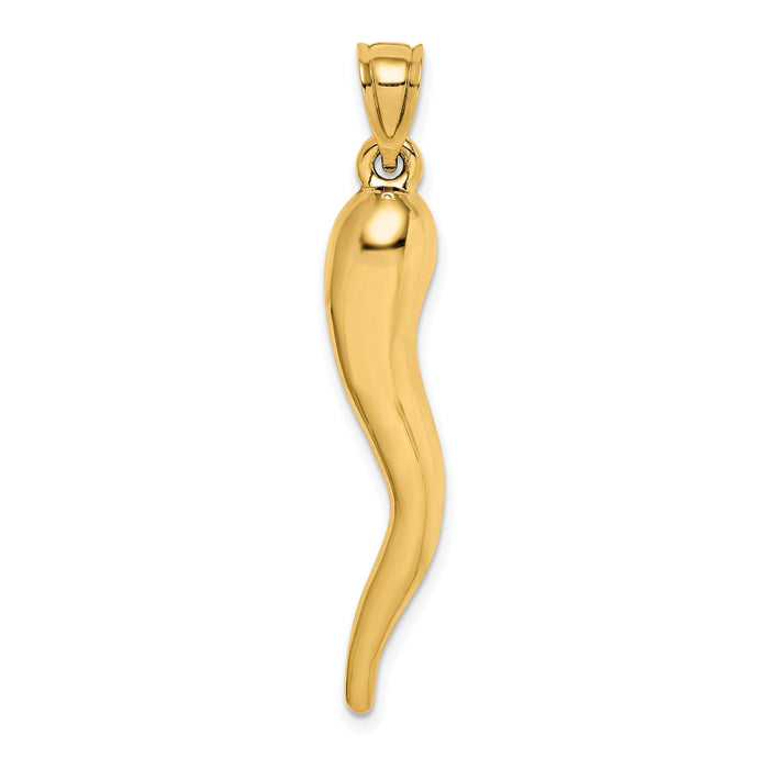 10k Hollow Italian Horn Pendant-10K6388