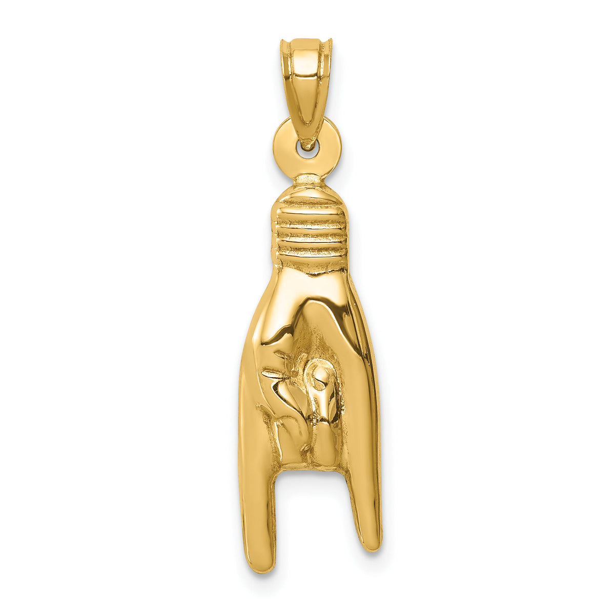 10K 3D Hollow Rock On Sign Charm-10K6392
