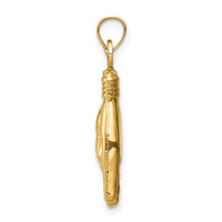 10K 3D Hollow Rock On Sign Charm-10K6393