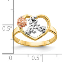 10K Two-tone & Rhodium 15 Anos Ring-10K642