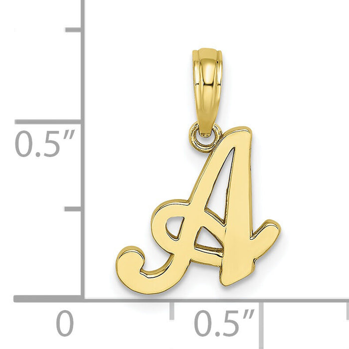 10K Polished A Script Initial Charm-10K6422A