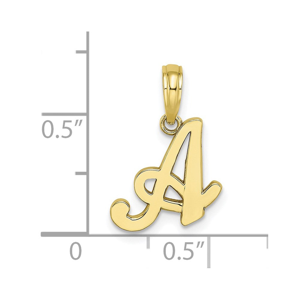 10K Polished A Script Initial Charm-10K6422A