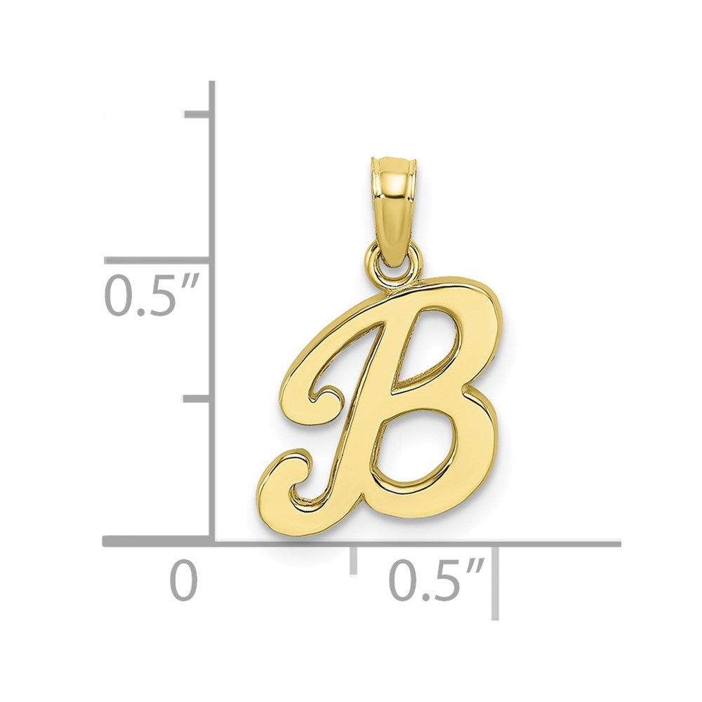 10K Polished B Script Initial Charm-10K6422B