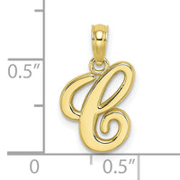10K Polished C Script Initial Charm-10K6422C