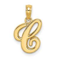 10K Polished C Script Initial Charm-10K6422C